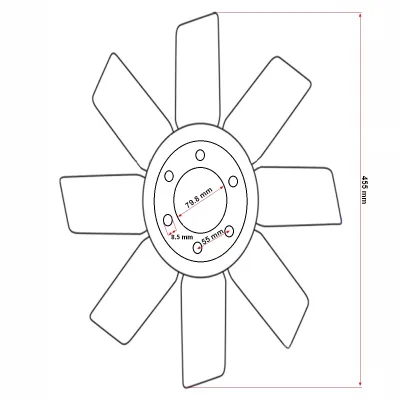 Elice ventilator din plastic cu 8 palete UTB U-650 - imagine 3