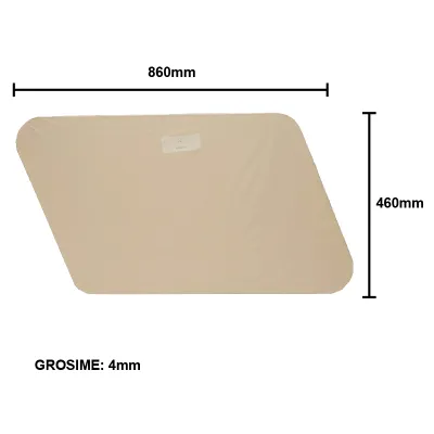 Geam 860x460x4mm lateral mobil cabina tronconica tip nou UTB U-650