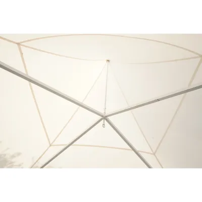 Cort evenimente pavilion tip pagoda 5x5m, alb impermeabil UV, acoperis PVC 750g/m2, cadru otel-aluminiu 48x48x2.5mm - imagine 8