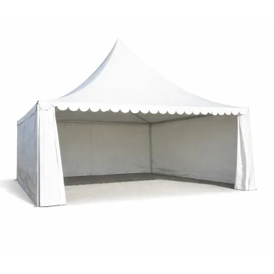 Cort evenimente pavilion tip pagoda 6x6m, alb impermeabil UV, acoperis PVC 950g/m2, cadru aluminiu 64x64x3mm - imagine 4