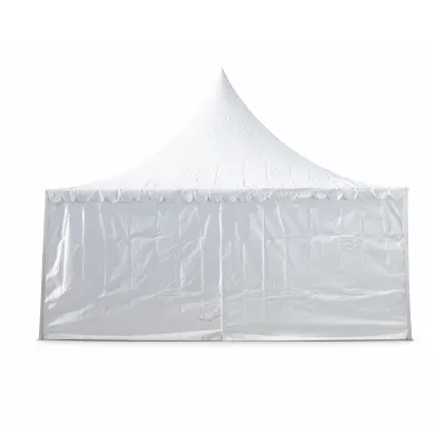Cort evenimente pavilion tip pagoda 6x6m, alb impermeabil UV, acoperis PVC 950g/m2, cadru aluminiu 64x64x3mm - imagine 6