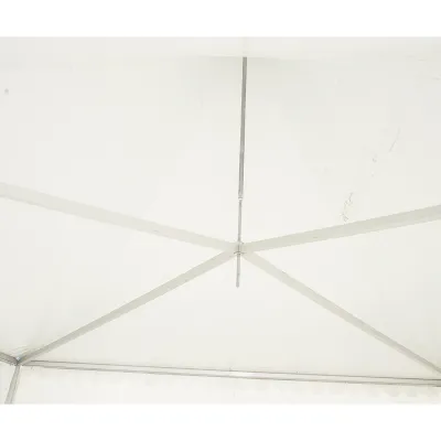 Cort evenimente pavilion tip pagoda 6x6m, alb impermeabil UV, acoperis PVC 950g/m2, cadru aluminiu 64x64x3mm - imagine 8