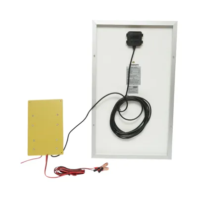 Set panou solar 50W fotovoltaic monocristalin 670x400x25mm cu regulator 10A 12/24V, 2xUSB, cablu baterie 2m Breckner Germany - imagine 2