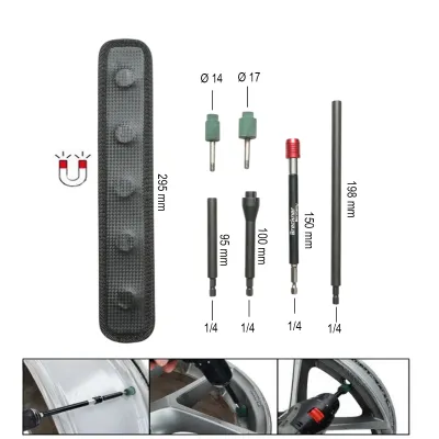 Set freza curatare locas valva janta auto tubeless 7 piese Breckner Germany - imagine 3