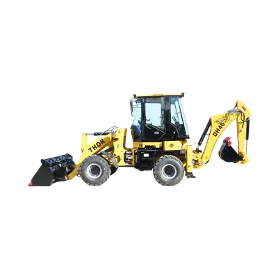 Buldoexcavator articulat compact 1.8T, motor diesel 50CP Euro 3 cu brat excavator, cupa frontala, furci paleti, picon hidraulic THOR - imagine 3