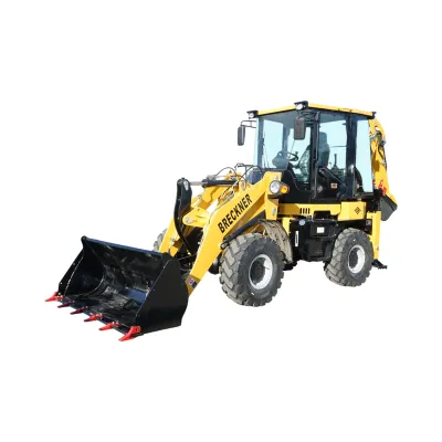 Buldoexcavator articulat compact 1.8T, motor diesel 61CP Euro 5 cu brat excavator, cupa frontala, furci paleti, picon hidraulic Breckner Germany - imagine 2