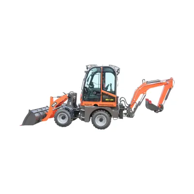 Buldoexcavator articulat compact 2.8T, motor diesel 50CP, cupa frontala si brat excavare spate THOR - imagine 2