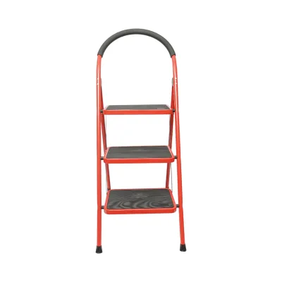 Scara pliabila otel 3 trepte antiderapante, inaltime 117cm, sarcina maxima 150kg rosie Breckner Germany - imagine 2