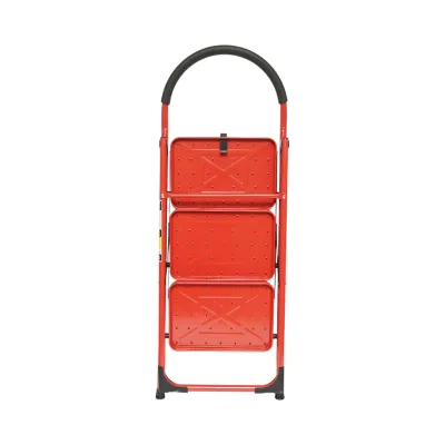 Scara pliabila otel 3 trepte antiderapante, inaltime 117cm, sarcina maxima 150kg rosie Breckner Germany - imagine 7