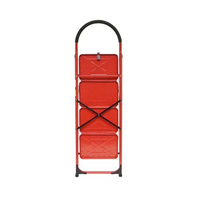 Scara pliabila otel 4 trepte antiderapante, inaltime 141cm, sarcina maxima 150kg rosie Breckner Germany - imagine 7