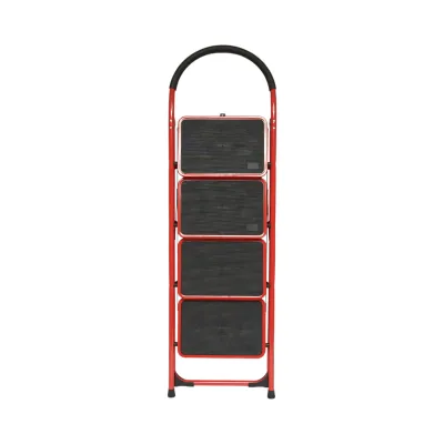Scara pliabila otel 4 trepte antiderapante, inaltime 141cm, sarcina maxima 150kg rosie Breckner Germany - imagine 5