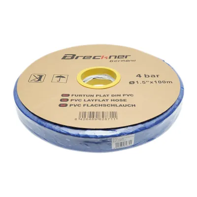 Furtun plat apa, pentru irigat din PVC 1.5 toll lungime 100m, PN4 Breckner Germany - imagine 3