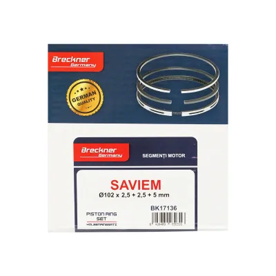 Segmenti motor Saviem, FIAT, fi 102mm 2,5x2,5x5mm, Breckner Germany