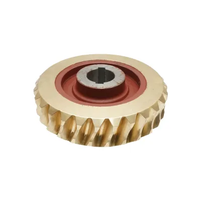 Set pinion bronz cu ax melcat pentru troliu Tractor Forestier - imagine 6
