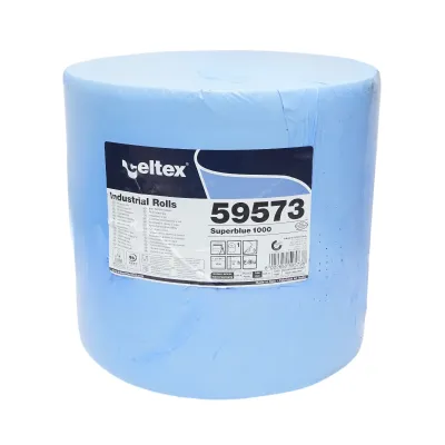 Rola lavete industriale 3 straturi hartie albastra 36x36cm Celtex Superblue 1000 portii/rola 59573