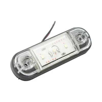 Lampa gabarit laterala ovala LED 12V-24V alba 3 LED-uri 87x28x13.5mm Breckner Germany - imagine 2
