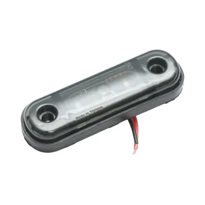 Lampa gabarit laterala ovala LED 12V-24V rosu fumuriu 3 LED-uri 87x28x13.5mm Breckner Germany - imagine 2