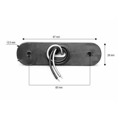 Lampa gabarit laterala ovala LED 12V-24V alb fumuriu 3 LED-uri 87x28x13.5mm Breckner Germany - imagine 3