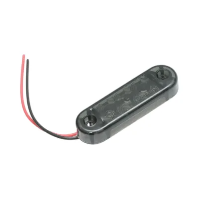 Lampa gabarit laterala ovala LED 12V-24V rosu fumuriu 3 LED-uri 70x21x10.5mm Breckner Germany - imagine 2