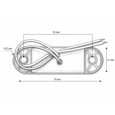 Lampa gabarit laterala ovala LED 12V-24V alb fumuriu 3 LED-uri 70x21x10.5mm Breckner Germany - imagine 3