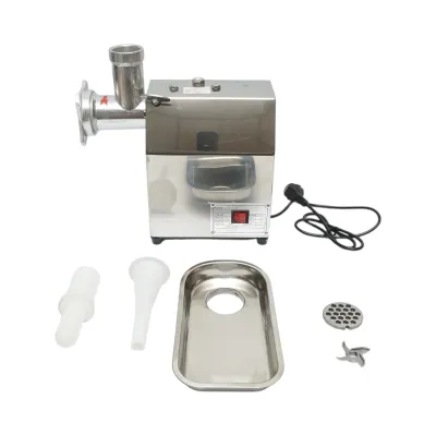 Masina de tocat carne electrica inox + aluminiu 1200W, 220V, capacitate 100 kg/h, adaptor carnati, 1 sita si 1 cutit incluse 340x185x365mm - imagine 2