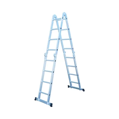 Scara multifunctionala aluminiu 3.7m, 4x4 trepte, pliabila cu balamale, sarcina maxima 150kg