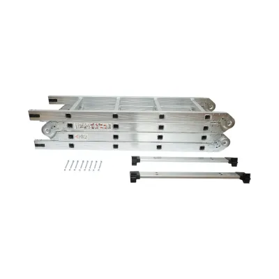 Scara aluminiu multifunctionala 5.7m, 4x5 trepte, pliabila cu balamale, sarcina maxima 150kg - imagine 8