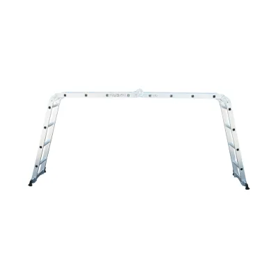 Scara aluminiu multifunctionala 5.7m, 4x5 trepte, pliabila cu balamale, sarcina maxima 150kg - imagine 4