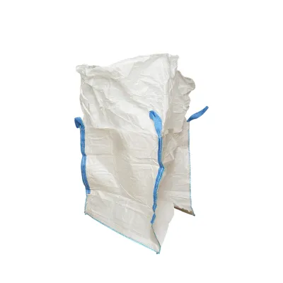 Sac big bag 95x95x110cm alb, capacitate 1250kg, tip U-Panel nelaminat, fund plan, top fusta 85cm - imagine 2