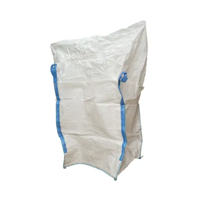 Sac big bag 95x95x120cm alb, capacitate 1500kg, tip U-Panel nelaminat, fund plan, top fusta 85cm - imagine 2