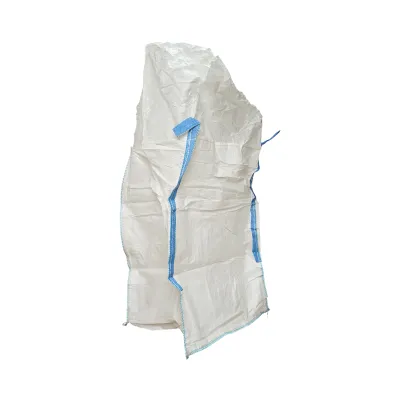 Sac big bag 95x95x150cm alb, capacitate 1200kg, tip U-Panel nelaminat, fund plan, top fusta 85cm - imagine 2