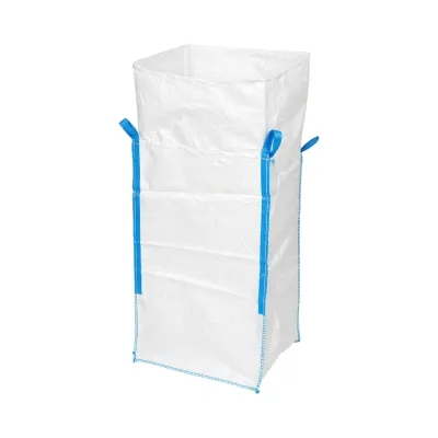 Sac big bag 95x95x180cm alb, capacitate 1500kg, tip U-Panel nelaminat, fund plan, top fusta 85cm