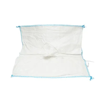 Sac big bag 95x95x120cm alb, capacitate 1000kg, tip U-Panel nelaminat, fusta incarcare, tub descarcare - imagine 3