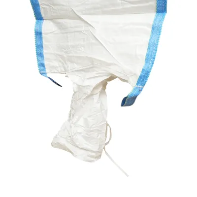 Sac big bag 95x95x140cm alb, capacitate 1000kg, tip U-Panel nelaminat, fusta incarcare, tub descarcare - imagine 4