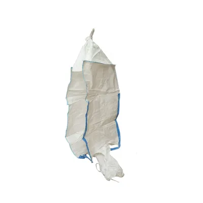 Sac big bag 95x95x140cm alb, capacitate 1000kg, tip U-Panel nelaminat, fusta incarcare, tub descarcare - imagine 2