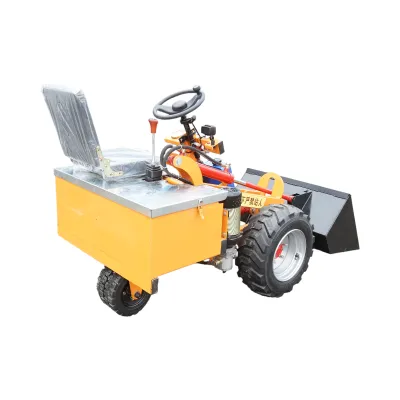 Mini incarcator frontal electric cu 3 roti, 2 motoare 1800W/1300W, baterie 48V/52Ah, capacitate ridicare 200kg, cupa 900x450x370mm - imagine 6