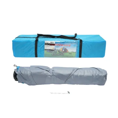 Cort camping 2 persoane albastru pliabil automat pop-up 2 intrari, impermeabil cu protectie UV si plasa anti-insecte 200x200x145cm - imagine 13