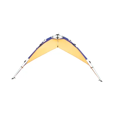 Cort camping 2 persoane albastru-portocaliu pliabil automat pop-up 2 intrari, impermeabil cu protectie UV si plasa anti-insecte 200x200x145cm - imagine 7