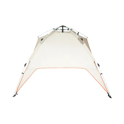 Cort camping 2 persoane crem pliabil automat pop-up 2 intrari, impermeabil cu protectie UV si plasa anti-insecte 200x200x145cm - imagine 7