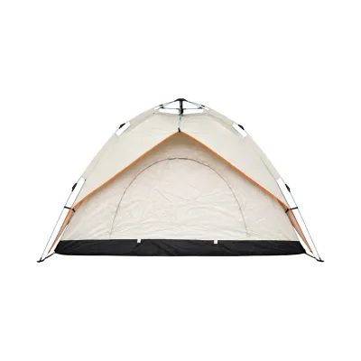 Cort camping 2 persoane crem pliabil automat pop-up 2 intrari, impermeabil cu protectie UV si plasa anti-insecte 200x200x145cm - imagine 2