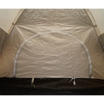 Cort camping 2 persoane crem pliabil automat pop-up 2 intrari, impermeabil cu protectie UV si plasa anti-insecte 200x200x145cm - imagine 10