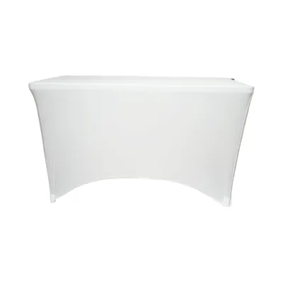 Husa masa elastica alba dreptunghiulara 120x60x74cm - imagine 2