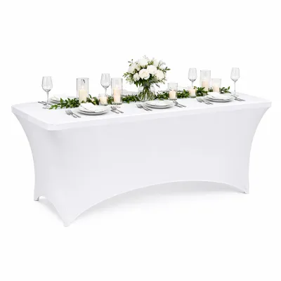 Husa masa elastica alba dreptunghiulara 152x70x74cm