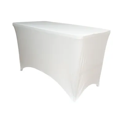 Husa masa elastica alba dreptunghiulara 152x70x74cm - imagine 2