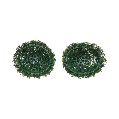 Minge decorativa artificiala verde cu frunze tip buxus 20cm - imagine 4