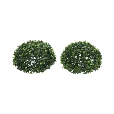 Minge decorativa artificiala verde cu frunze tip buxus 20cm - imagine 2