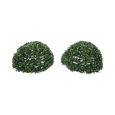 Minge decorativa artificiala verde cu frunze tip buxus 30cm - imagine 2