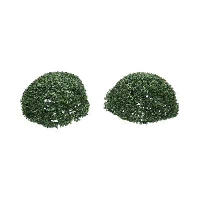 Minge decorativa artificiala verde cu frunze tip buxus 40cm - imagine 2