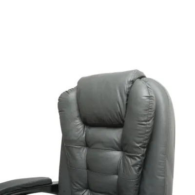 Scaun de birou ergonomic directorial cu suport lombar, piele ecologica neagra, rotativ, spatar si inaltime reglabile - imagine 9