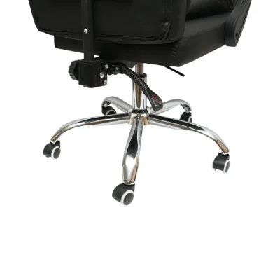 Scaun de birou ergonomic directorial cu suport lombar, piele ecologica neagra, rotativ, spatar si inaltime reglabile - imagine 10